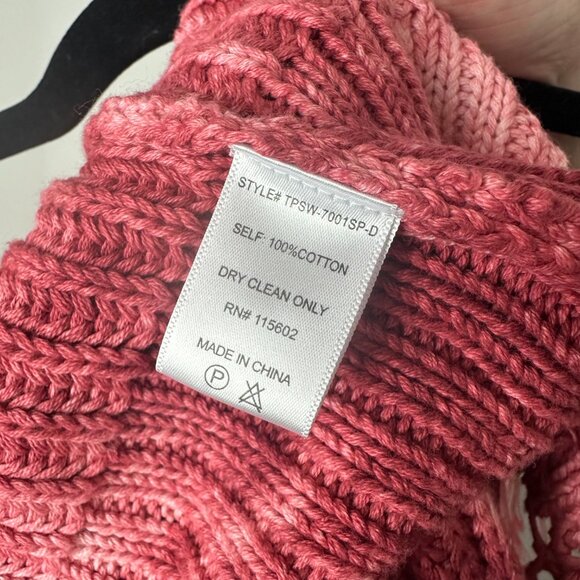 Red & White Tie Dye Distressed Cropped Sweater Skylar & Madison - Picture 6 of 6